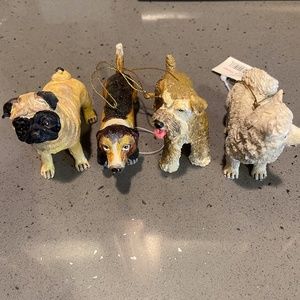 Vintage 4 dog ornaments